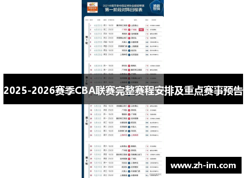 2025-2026赛季CBA联赛完整赛程安排及重点赛事预告 2025-2026赛季CBA联赛完整赛程安排及重点赛事预告
